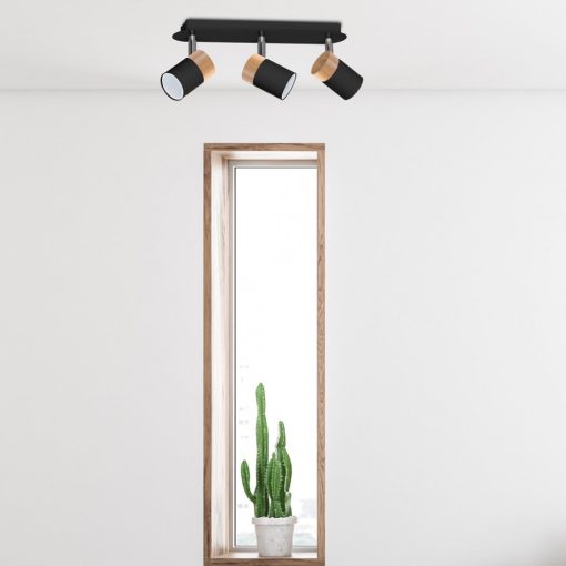 Ceiling  lamp JOKER BLACK/WOOD 3xGU10