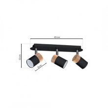 Ceiling  lamp JOKER BLACK/WOOD 3xGU10