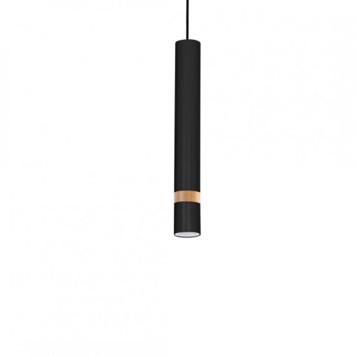 Pendant lamp JOKER BLACK/WOOD 1xGU10
