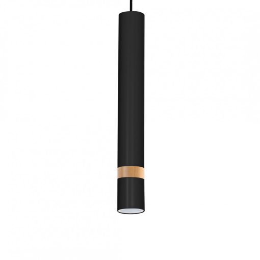 Pendant lamp JOKER BLACK/WOOD 1xGU10