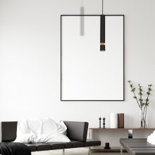 Pendant lamp JOKER BLACK/WOOD 1xGU10