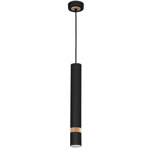 Pendant lamp JOKER BLACK/WOOD 1xGU10