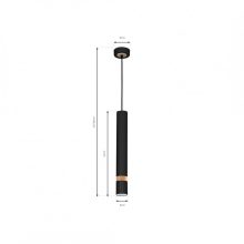 Pendant lamp JOKER BLACK/WOOD 1xGU10