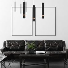Pendant lamp JOKER BLACK/WOOD 3xGU10