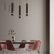 Pendant lamp JOKER BLACK/WOOD 3xGU10