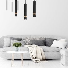 Pendant lamp JOKER BLACK/WOOD 3xGU10