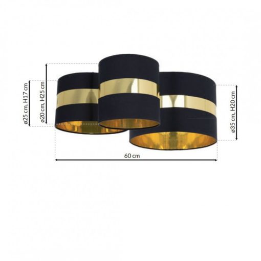 Ceiling  lamp PALMIRA BLACK / GOLD 3xE27