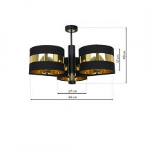 Ceiling  lamp PALMIRA BLACK / GOLD 3xE27
