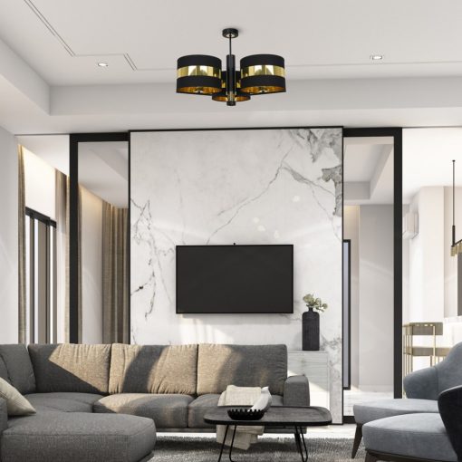 Ceiling  lamp PALMIRA BLACK / GOLD 3xE27