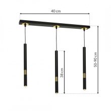 Pendant lamp MONZA BLACK/GOLD 3xG9 8W