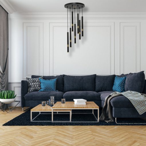 Pendant lamp MONZA BLACK/GOLD 7xG9 8W