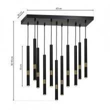 Pendant lamp MONZA BLACK/GOLD 11xG9 8W