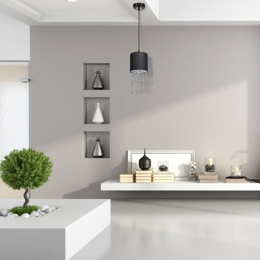 Pendant lamp ALMERIA BLACK/CHROME 1xE27