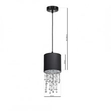 Pendant lamp ALMERIA BLACK/CHROME 1xE27