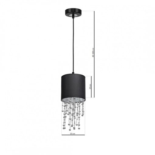 Pendant lamp ALMERIA BLACK/CHROME 1xE27