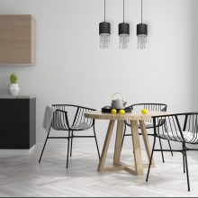 Pendant lamp ALMERIA BLACK/CHROME 3xE27