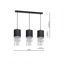 Pendant lamp ALMERIA BLACK/CHROME 3xE27
