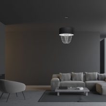 Pendant lamp ALMERIA BLACK/CHROME 1xE27