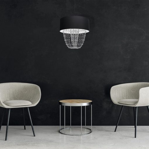 Pendant lamp ALMERIA BLACK/CHROME 1xE27