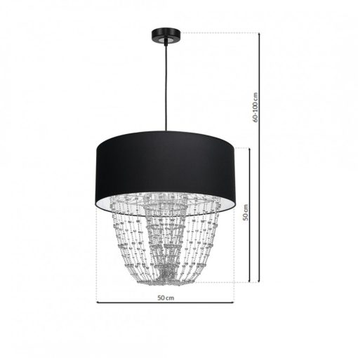 Pendant lamp ALMERIA BLACK/CHROME 1xE27