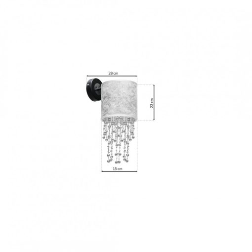 Wall lamp ALMERIA SILVER/BLACK 1xE27