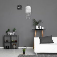 Pendant lamp ALMERIA SILVER/BLACK 1xE27