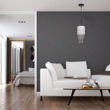 Pendant lamp ALMERIA SILVER/BLACK 1xE27