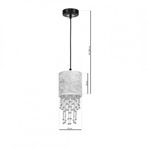 Pendant lamp ALMERIA SILVER/BLACK 1xE27