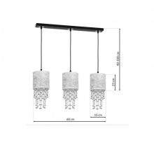 Pendant lamp ALMERIA SILVER/BLACK 3xE27