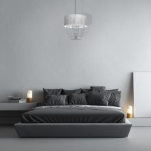 Pendant lamp ALMERIA SILVER/BLACK 1xE27