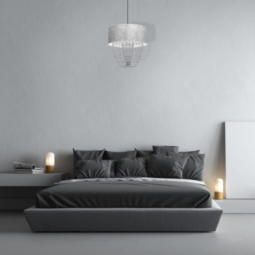 Pendant lamp ALMERIA SILVER/BLACK 1xE27