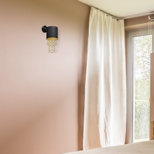Wall lamp ALMERIA BLACK/GOLD 1xE27