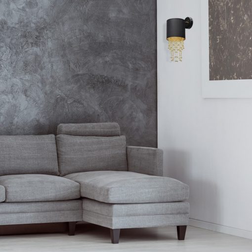 Wall lamp ALMERIA BLACK/GOLD 1xE27