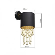 Wall lamp ALMERIA BLACK/GOLD 1xE27