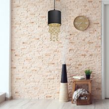 Pendant lamp ALMERIA BLACK/GOLD 1xE27