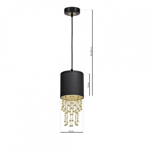 Pendant lamp ALMERIA BLACK/GOLD 1xE27