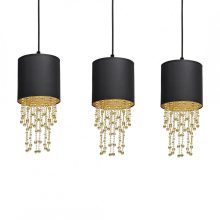 Pendant lamp ALMERIA BLACK/GOLD 3xE27