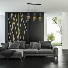 Pendant lamp ALMERIA BLACK/GOLD 3xE27