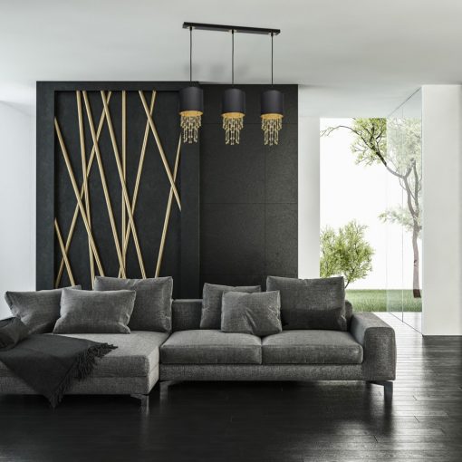Pendant lamp ALMERIA BLACK/GOLD 3xE27