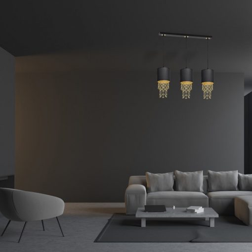 Pendant lamp ALMERIA BLACK/GOLD 3xE27