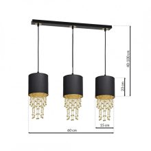 Pendant lamp ALMERIA BLACK/GOLD 3xE27
