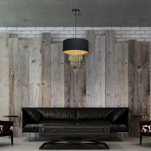 Pendant lamp ALMERIA BLACK/GOLD 1xE27