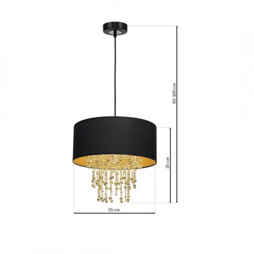 Pendant lamp ALMERIA BLACK/GOLD 1xE27