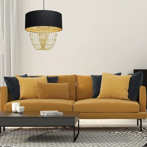 Pendant lamp ALMERIA BLACK/GOLD 1xE27
