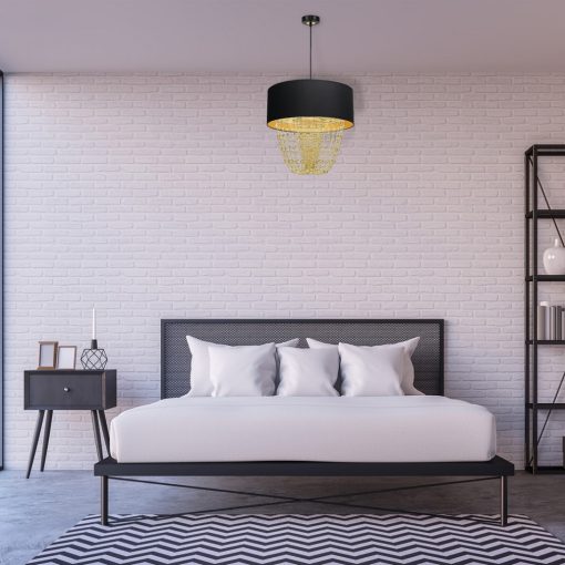 Pendant lamp ALMERIA BLACK/GOLD 1xE27