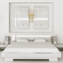 Pendant lamp ALMERIA WHITE/GOLD 1xE27