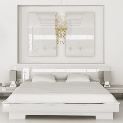 Pendant lamp ALMERIA WHITE/GOLD 1xE27