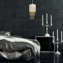 Pendant lamp ALMERIA WHITE/GOLD 1xE27