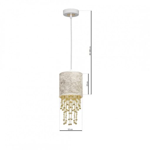 Pendant lamp ALMERIA WHITE/GOLD 1xE27