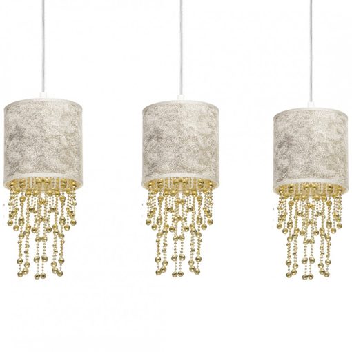 Pendant lamp ALMERIA WHITE/GOLD 3xE27